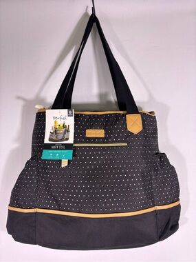 NWT Fit + Fresh Insulated Napa Tote Cooler Bag Polka Dot Black